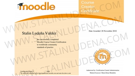 Certificación Moodle MCCC – Stalin Ludeña – Course Creator Certificate